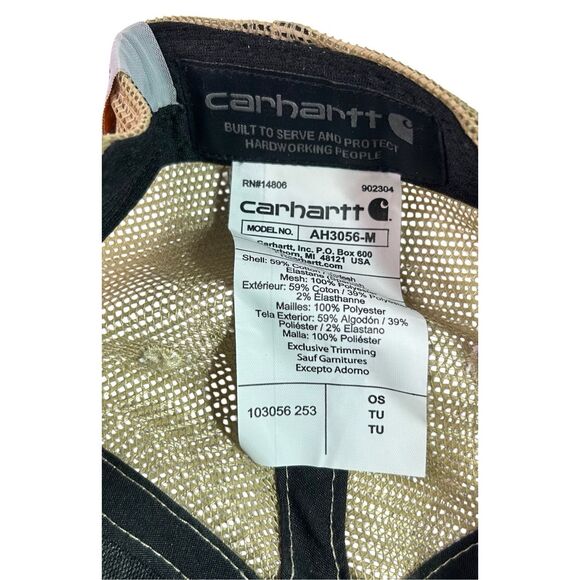 Carhartt Men's MSPS Rugged Flex Mesh-Back Logo Patch Snapback Tan Cap Hat - Picture 12 of 13